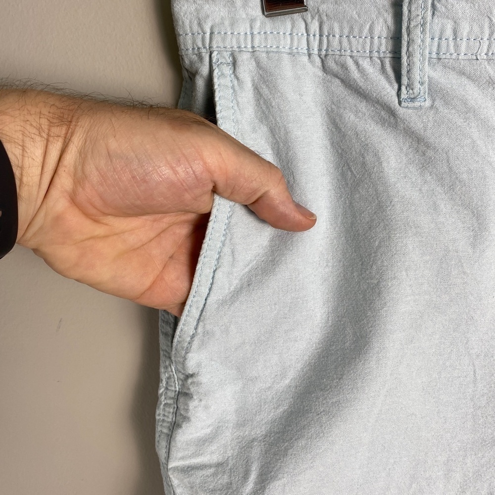 14th & Union Mens Slim Fit Cotton Chino Shorts Light Blue 30 Beach Preppy Summer - Picture 4 of 12